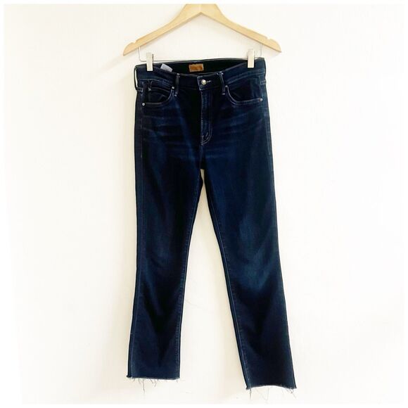 MOTHER Women's Straight Leg Jeans - Dark Blue - Picture 3 of 12